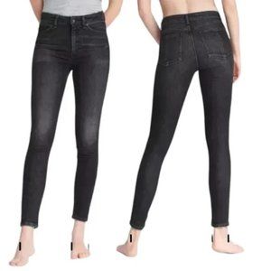 Rag and bone Black acid wash high rise leggings skinny jeans